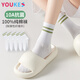 優(yōu)棵樹(shù) 女士襪子女秋冬季100%純棉襪10A抗菌艾草精油防臭耐磨中筒女襪 禮裝【艾草香薰/10A抗菌】全白 5雙 均碼