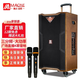 曼龍（MALONE）戶外廣場舞音響大功率重低音直播唱k歌演出帶藍牙聲卡無線話筒便攜拉桿音箱 M8510L升級版+雙話筒+禮品 官方標配