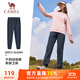 駱駝（CAMEL）加絨束腳衛褲女休閑戶(hù)外保暖運動(dòng)褲 J23CAXLN067 深藍色 XXL