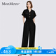 MeetMetro瑪依爾時(shí)尚通勤連體褲女2025夏新款氣質(zhì)收腰休閑連體衣 黑色 M
