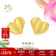 周生生 心形黃金耳釘一對足金微糖桃心愛(ài)心耳飾94534E 定價(jià)
