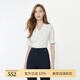 SCOFIELD不規(guī)則V領(lǐng)襯衫通勤舒適雪紡衫女裝夏季新款 象牙白色 M 165