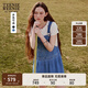 Teenie Weenie小熊連衣裙女2025年夏季新款學院風活力牛仔背帶裙短裙女 淺藍色 M