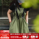 馬登工裝甲板背帶裙吊帶連衣裙夏季新款長裙子綠色通勤日系收腰 軍綠色 馬登工裝 均碼