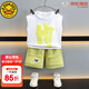 G.DUCKKIDS小黃鴨男童夏裝套裝2024新款兒童衣服韓版時尚一歲寶寶運動兩件套 白色 90 尺碼1~2歲【 80-90cm】