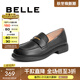 百麗（Belle）簡(jiǎn)約上班樂(lè )福鞋女通勤平跟百搭單鞋B1983CM4 黑色 38 (240mm)