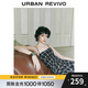 UR2025夏季新款女裝不規則設計感格紋吊帶連衣裙UYV750039 黑色格子 (偏短) M
