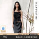 ELLASSAY歌力思經(jīng)典赫本風(fēng)小黑裙夏新款側(cè)開叉修身顯瘦吊帶連衣裙女Y029 經(jīng)典黑 S