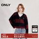 ONLY2025秋季新款時(shí)尚慵懶風(fēng)拼接寬松連帽開(kāi)衫針織衫女|12513B006 I33 紅藍條紋 M (165) 84A