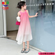 巧佳媞女童夏裝2025新款洋氣大童女裝無(wú)袖沙灘吊帶連衣裙兒童夏季長(cháng)裙子 粉色 140 CM