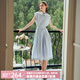 Olrain【時(shí)尚通勤套裝】條紋襯衫+半裙夏季女裝2025新款兩件套衣服 藍(lán)條紋 M