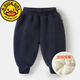 G.duck嬰兒褲子奧粒絨復合加絨長(cháng)冬裝加絨加厚男童洋氣女童寶寶保暖棉褲 藏青色加絨 80 建議年齡1-2歲