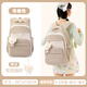萌星萌寵輕便減負書(shū)包女生高中學(xué)生超大容量初中生小學(xué)五六年級潮流雙肩包 咖色