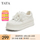 他她（TATA）厚底休閑包頭拖鞋女外穿穆勒鞋透氣小白鞋2025夏CM602BH5 白色（網(wǎng)面款） 36