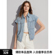 ELLE法式設(shè)計感復(fù)古純棉牛仔襯衫女2025春季新款小眾別致氣質(zhì)上衣 淺藍 M