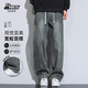 大力水手美式高街牛仔褲男士春秋款寬松直筒復(fù)古休閑彎刀褲子 DK59懷舊XL
