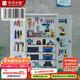 華訊中星重型工具柜帶掛板零件柜雙開門工具柜工廠車間置物柜白色帶網(wǎng)五層