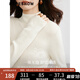 紅袖無縫一體100%綿羊毛針織衫冬季2024新款女裝揚(yáng)子紗半高領(lǐng)打底上衣 本白001 L