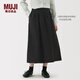 無(wú)印良品（MUJI）女式 漢麻棉輕便長(zhǎng)裙 長(zhǎng)半身裙女裙子 25年夏季女裝 BE1VBC5S 黑色 L （165/70A）