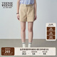 Teenie Weenie【贈送腰帶】小熊短褲女夏季簡約風高腰休閑短褲時尚女 卡其色 S (160)