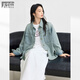 對(duì)白復(fù)古水洗牛仔襯衫女2025秋新款長(zhǎng)袖襯衣慵懶寬松休閑百搭外套 牛仔藍(lán) S