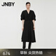 JNBY/江南布衣春夏連衣裙女棉質(zhì)氣質(zhì)優(yōu)雅V領(lǐng)短袖浪漫OL風(fēng)5O5G15700 001/本黑 M