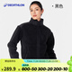 迪卡儂（DECATHLON）戶外運動休閑短款抓絨外套夾克保暖加厚羊羔絨女SH500 黑色-女款 S