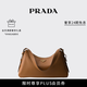 PRADA/普拉達【七夕禮物】女士Prada Aimée大號牛皮革單肩包手提包 焦糖色