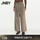 JNBY/江南布衣秋季燈芯絨闊腿褲女寬松絨感日常休閑長褲5O8E11420 261/灰卡其 M
