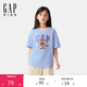 蓋璞【大小童同款】男女童2025夏季新款logo小熊棉質(zhì)T恤兒童767143