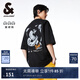 杰克·瓊斯（JACK&JONES）25年男裝春夏季新款重磅純棉潮流小眾個(gè)性字母寬松男士短袖T恤男 E40 黑色1 2XL