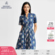 布克兄弟（BrooksBrothers）[Supima棉]女士早秋季新款印花連衣裙 4004-藏青色 S 6