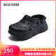 斯凱奇（Skechers）洞洞鞋時(shí)尚百搭涼鞋女外穿高級感包頭厚底增高泡泡鞋111268 全黑色/BBK 36