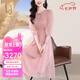 OLJ高檔品牌真絲連衣裙女2025年夏季新款溫柔風(fēng)減齡法式桑蠶絲裙子 粉色 S [適合<105]斤