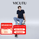 威可多（VICUTU）男士牛仔褲舒適橙標春裝舒適彈力時尚百搭長褲男友七夕禮物 淺藍 33