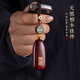 汀南溪雨紫檀木汽車(chē)鑰匙掛件平安無(wú)事牌男女手工個(gè)性鑰匙扣高檔復古掛飾品
