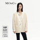 MO&Co.冬馬海毛混紡緞面鑲邊V領(lǐng)寬松外套極簡(jiǎn)風(fēng)大衣摩安珂 米駝色 M 165