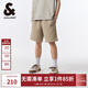 杰克·瓊斯（JACK&JONES） 春季款LOGO刺繡褲身字母提花肌理略寬松休閑短褲男裝22519F005