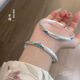 9999足銀手鐲古法琺瑯彩海誓山盟開(kāi)口純銀手鐲女七夕送女生禮物 海誓山盟手鐲+證書(shū)+玫瑰花禮盒 按件出售