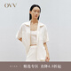 OVV2024春夏新款女裝日本進口三醋酸面料落肩短袖休閑襯衫 奶油黃09 M