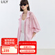 LILY夏新款女裝百搭氣質(zhì)通勤款時尚休閑寬松輕薄連帽短外套女 128水粉色 M
