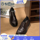 金利來（goldlion）皮鞋男春季工裝鞋商務(wù)正裝鞋男鞋手抓紋厚底德比鞋男男士皮鞋 棕色 40
