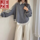 JEZE歐貨假兩件衛(wèi)衣女2024新款秋裝chic穿搭大碼胖mm顯瘦正肩上衣 灰色衛(wèi)衣【z】 XL 【建議121-135斤】