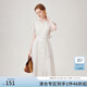 范思藍(lán)恩天絲亞麻氣質(zhì)花苞袖連衣裙女2024夏季新款蓋袖收腰18062 灰卡其 S