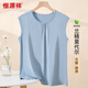 恒源祥婦女節莫代爾背心女大碼胖mm中年媽媽夏裝顯瘦休閑運動(dòng)吊帶無(wú)袖