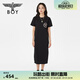 BOY LONDON【夏日畫廊】夏女士長裙顯瘦開叉寬松黑色連衣裙W17703 黑色 M