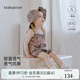 babylove女寶寶套裝夏季薄款高支純棉嬰幼兒吊帶上衣花苞褲兩件套衣服 瑪雅公主 薄款 90