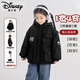 迪士尼兒童秋冬休閑外套加厚防寒連帽沖鋒衣男女童羽絨服套裝 黑色 (三件套) 150 (68-80斤)