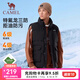 駱駝運(yùn)動(dòng)三防羽絨馬甲男立領(lǐng)防潑水內(nèi)搭保暖背心外套 J34CR08637，幻影黑 ，中性款 L