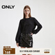 ONLY秋季時(shí)尚設計感亮鉆裝飾正肩圓領(lǐng)衛衣女|12439S029 H1Z 黑色 M (165) 84A
